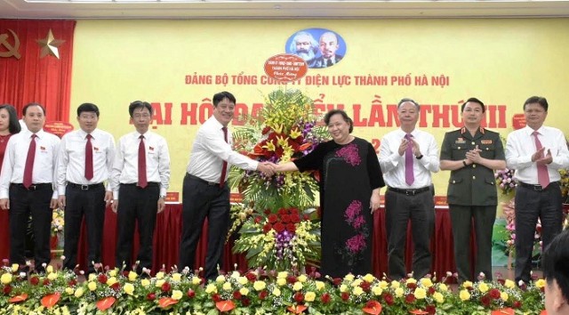 Chủ tịch Nguyễn Thị Bích Ngọc dự Đại hội Đảng bộ Tổng công ty Điện lực TP Hà Nội